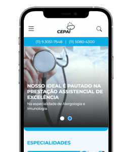 Website CEPAI versão mobile