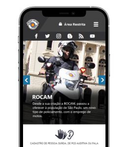 Website Polícia Militar de SP